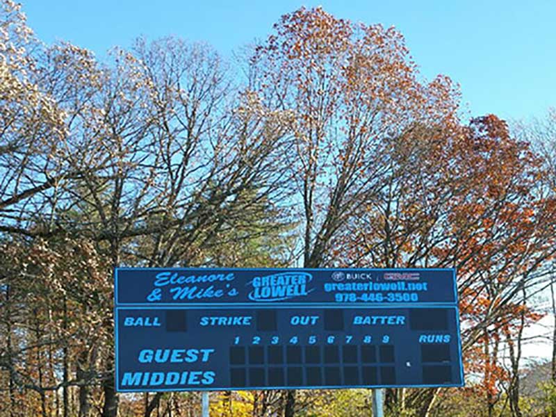 Lowell Buick Sponsored Basball Scoreboard
