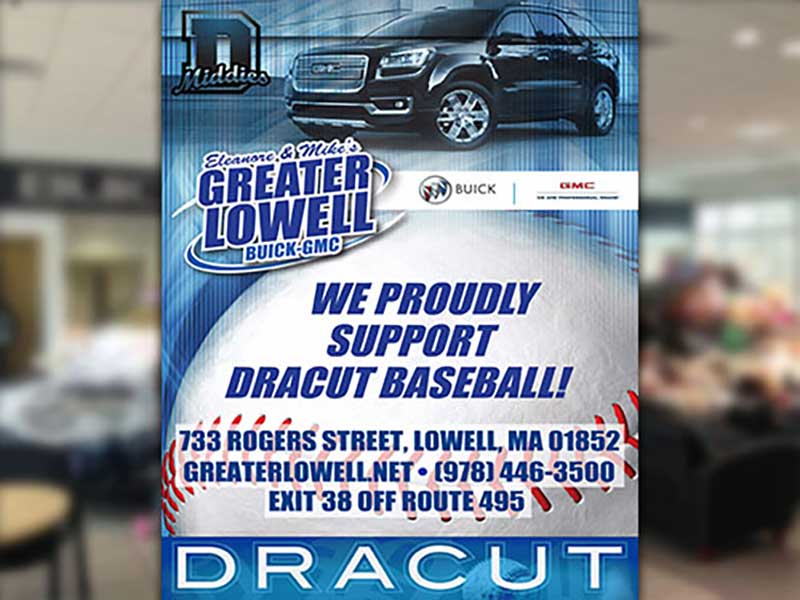 Lowell Buick Dracut Baseball Sponser flyer
