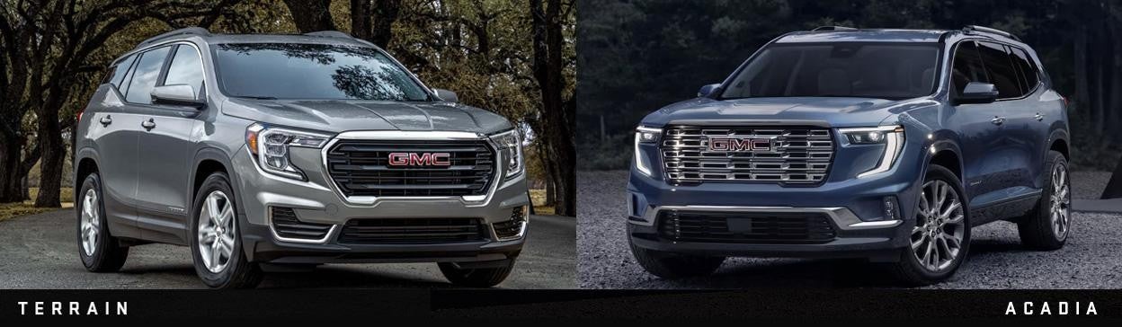 compare 2024 GMC Terrain and 2024 GMC Acadia